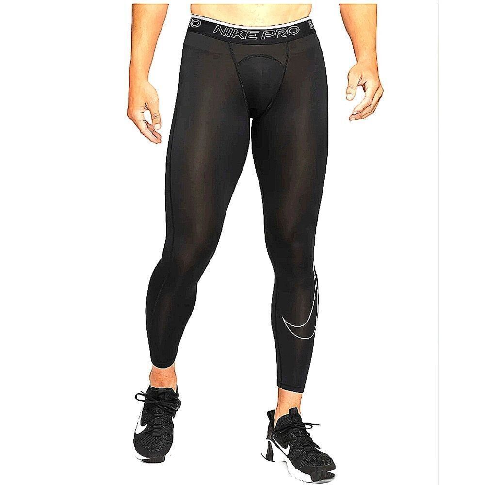 Nike Pro Dri-FIT Men's Black Lightweight Training Tight pants Size Medium Tall - Picture 8 of 16